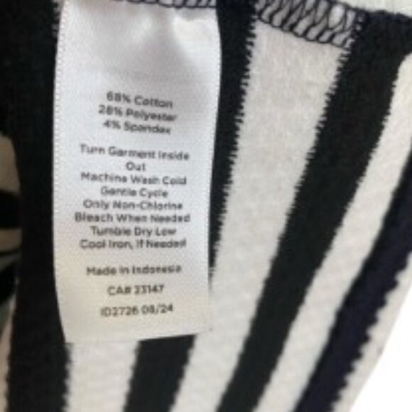 Talbots Navy & White Striped 1/2 Zip Pullover Large - Picture 4 of 4